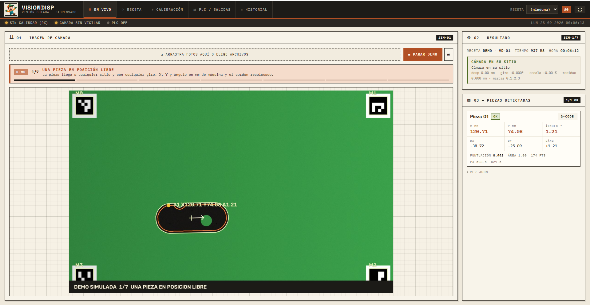 Captura de cordenadas en objetos mediante vision artificial — Screenshot 5