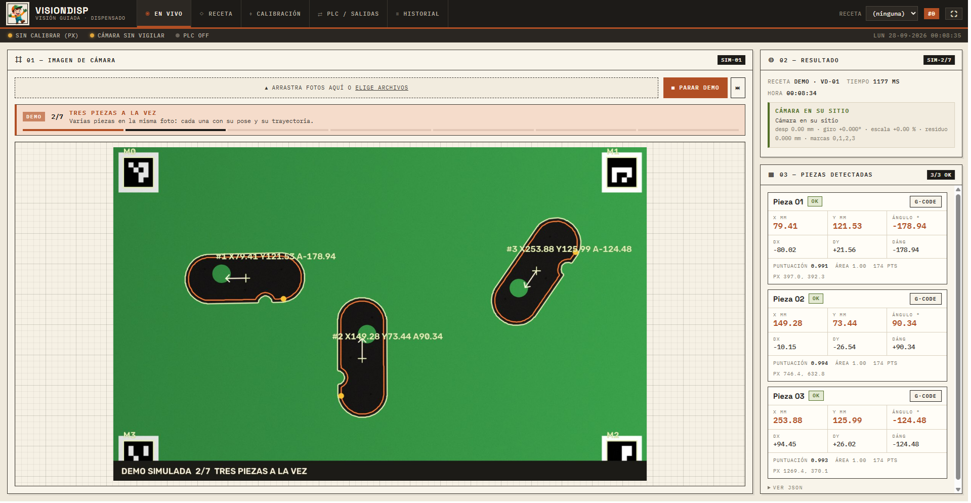 Captura de cordenadas en objetos mediante vision artificial — Screenshot 6