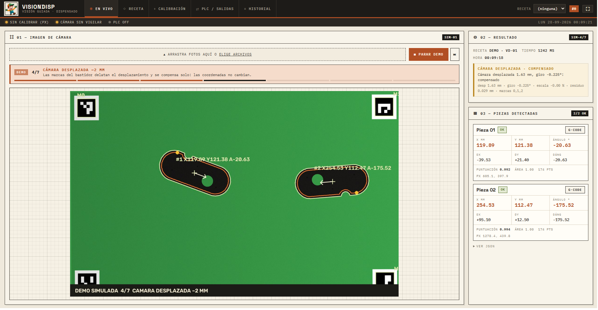 Captura de cordenadas en objetos mediante vision artificial — Screenshot 7